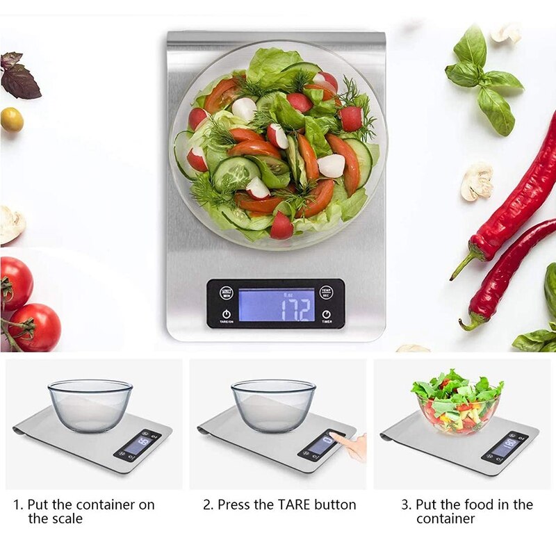 Digital Kitchen Scale, Small Electronic Multifunctional Scale, Gram And Ounce Weight, With Precise LCD Display, Silver
