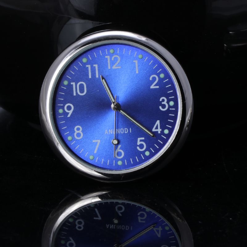 Universele Auto Klok Stick-On Elektronische Horloge Dashboard Noctilucent Decoratie Voor SUV 'S: Blue