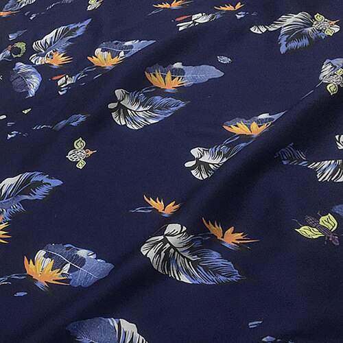 Tela mezclada de seda y lino muy de fondo azul oscuro grueso 30 momme, SLN182