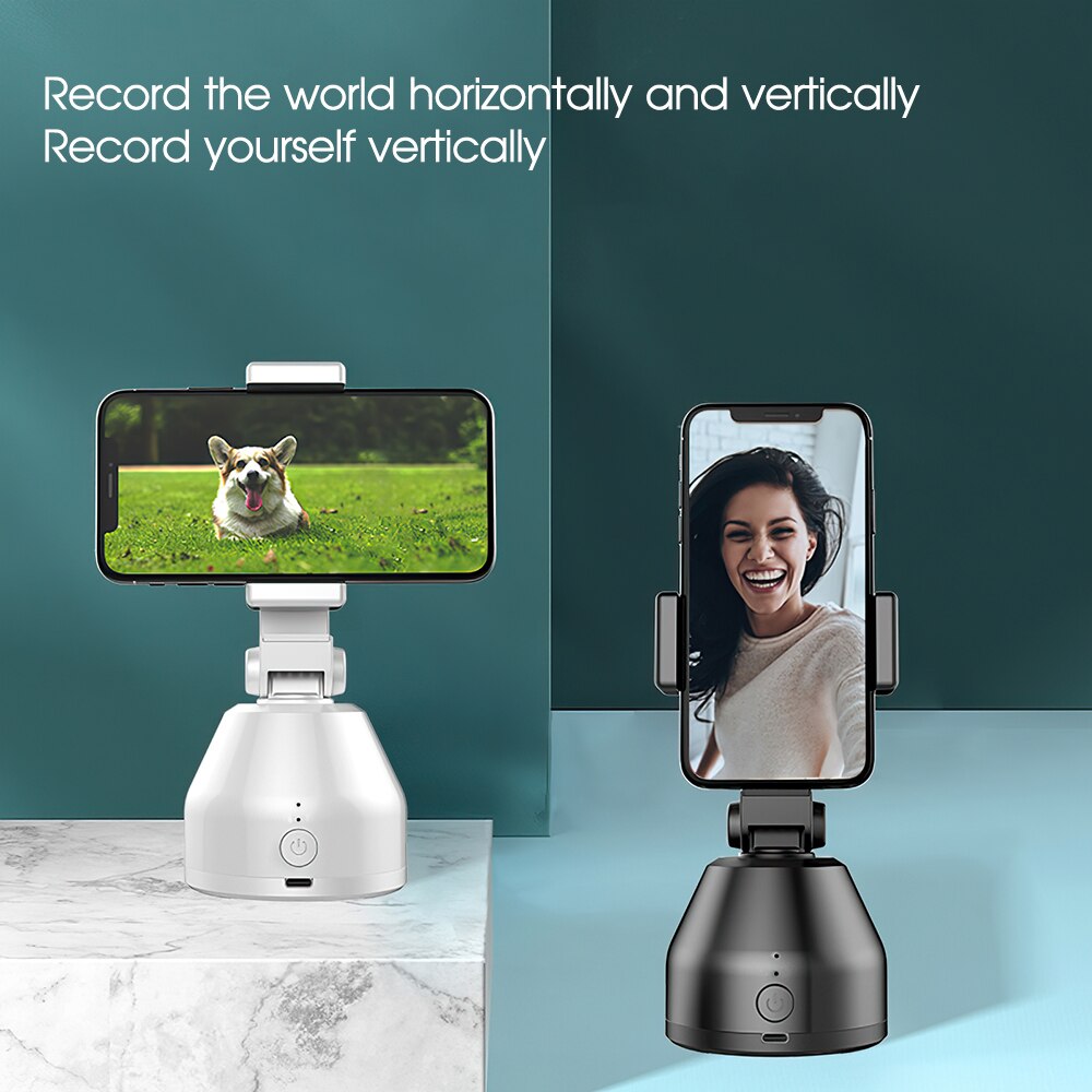 Smart AI Gimbal Rechargeable Gimbal Portable 360 Degree Rotation Auto Face Tracking Camera Gimbal for Vlog Video Record Live