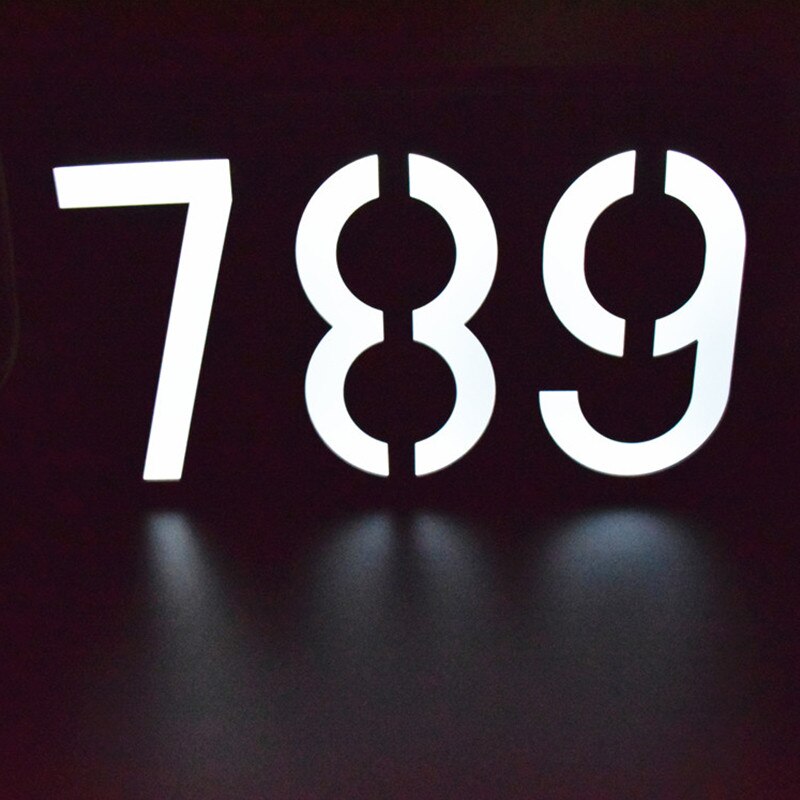 waterproof Solar Power Number LED Light Sign House Hotel Door Address Plaque Mailbox Digit Plate Solar Wall Door Lamp