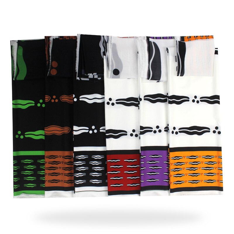 ! 2yards chiffon + 4yards real silk soft material lady african nigerian wedding dress garment ankara real silk fabric