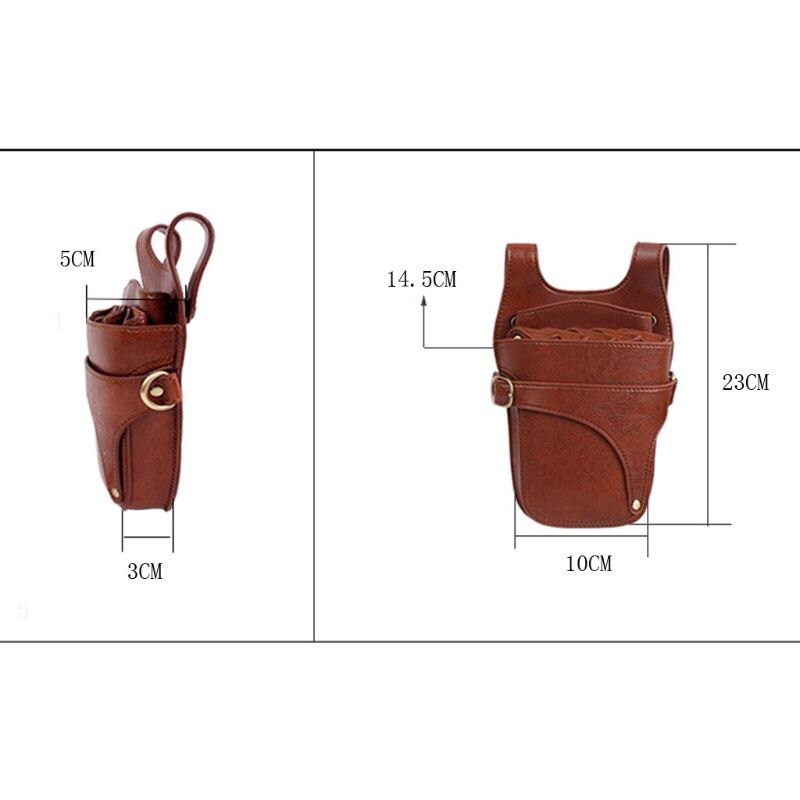 Haar Schaar Holster Pouch Met Taille Schouder Riem Voor Kappers Kapper Pu Leer Shears Kappers Tool Case Bag Holder