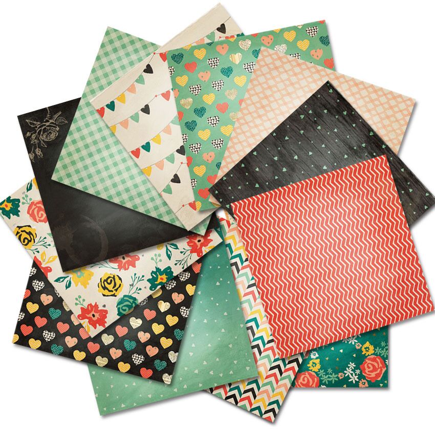 DIY Sweet love Scrapbooking paper pack of 24sheets handmade craft paper craft Background pad