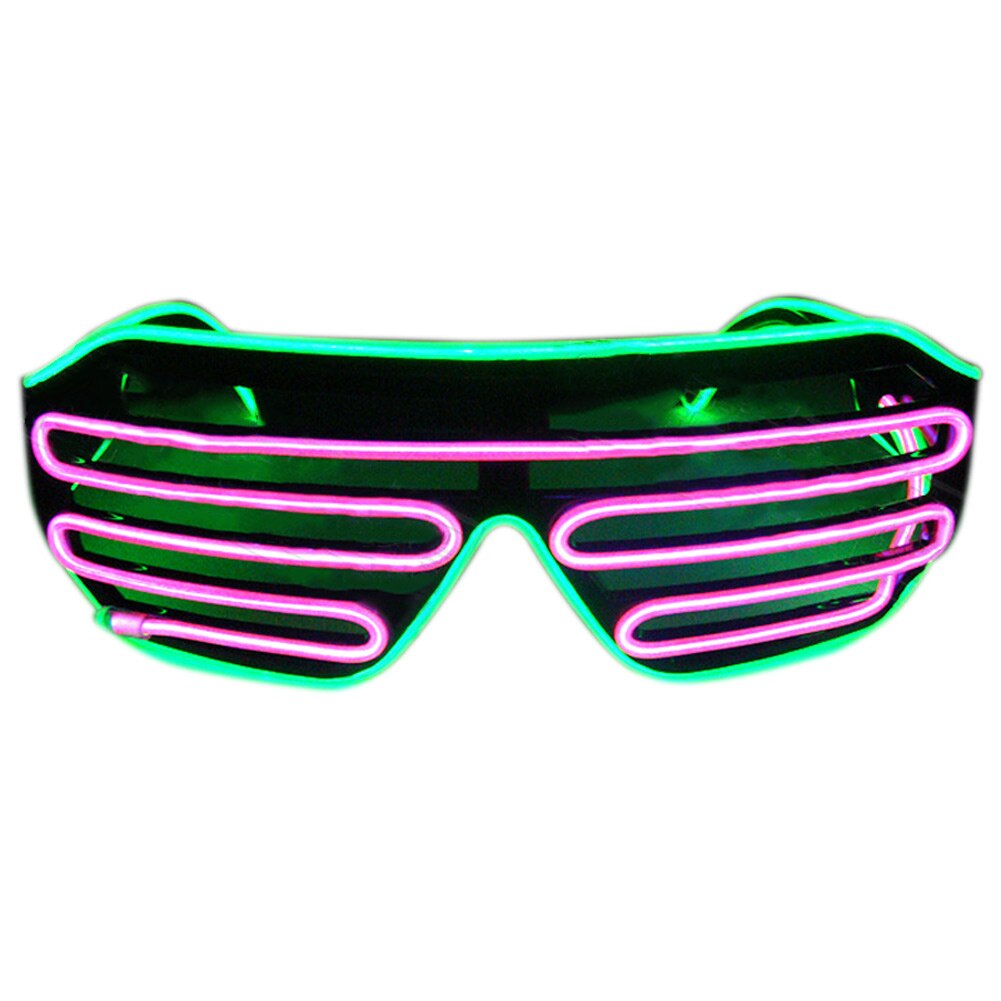 LED Sunglasses Flashing EL Wire Luminous Light Up Neon Glasses Costumes Party Decorative Lighting Activing Props Y: 11