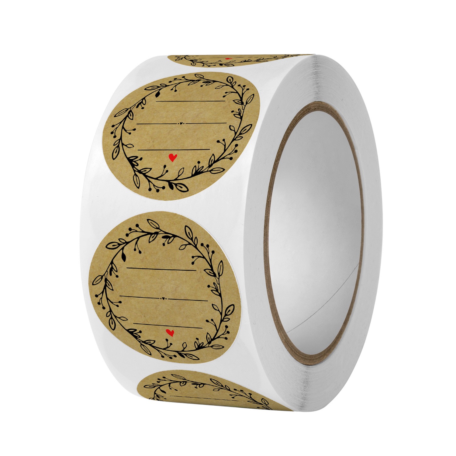 500 stuks/rol 1 inch kraftpapier stickers voor cadeauverpakking, envelopsluitingen, kantoorbenodigdheden voor kleine bedrijven, doe-het-zelf decoreren: Default Title