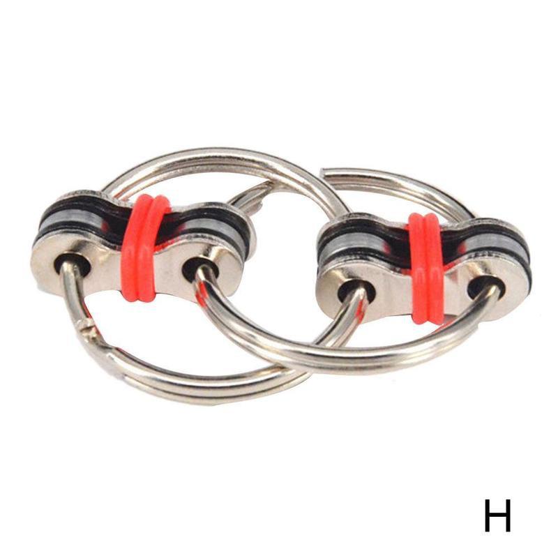 Hand Spinner Key Ring Sensory Toys Chain Vent Toy Metal Puzzle Autism Chain Fidget Toy Stress Relieve Spinner Key Ring: H