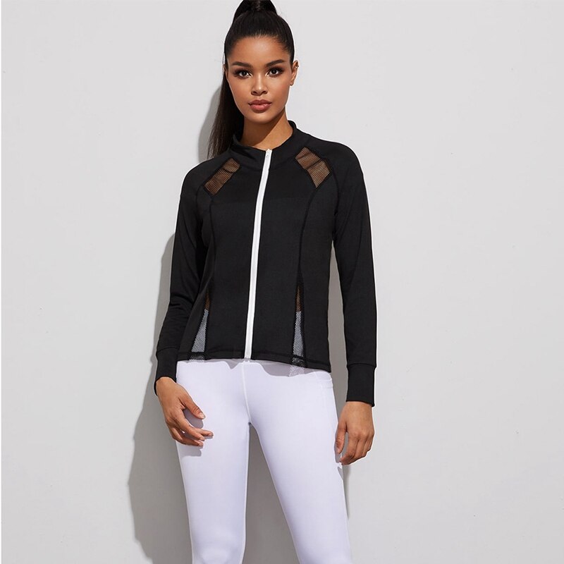 Female Sports Jacket Long Sleeve Quick Dry Zipper Slim Freedom Breathable Gym High-Intensity Training Bodybuilding Top Clothes