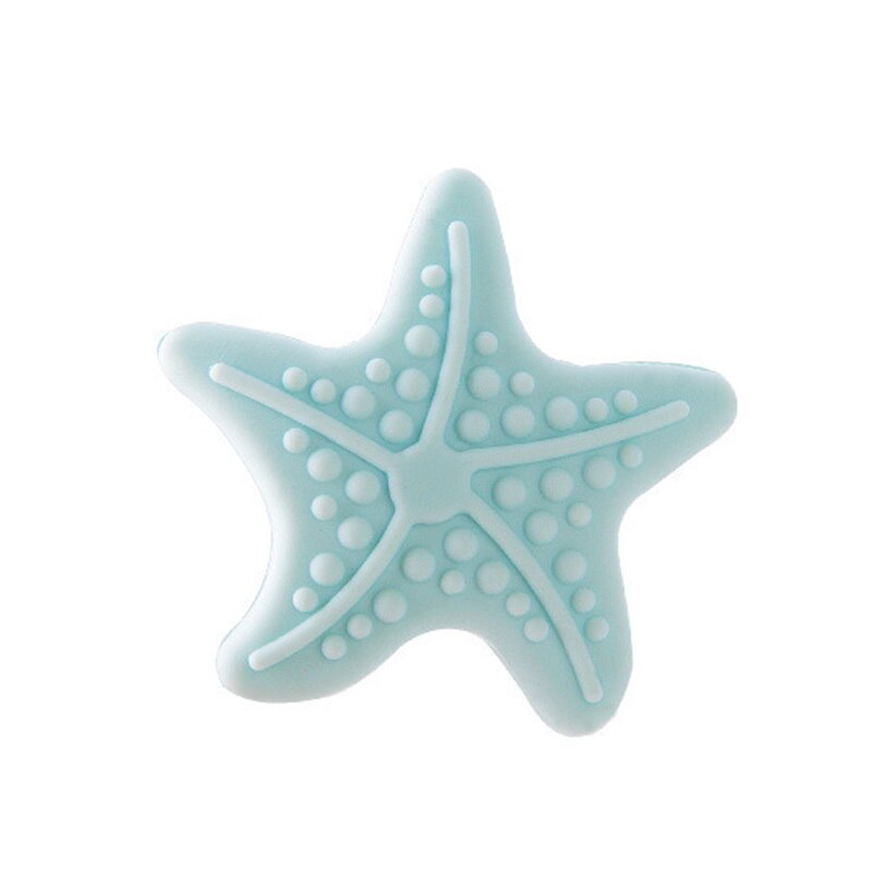 1Pcs Mooie Beschermende Leuke Zeester Lichtgevende Siliconen Deurklink Crash Pad Rubber Kinderen Kids Anti Collision Stop Stok: Blue