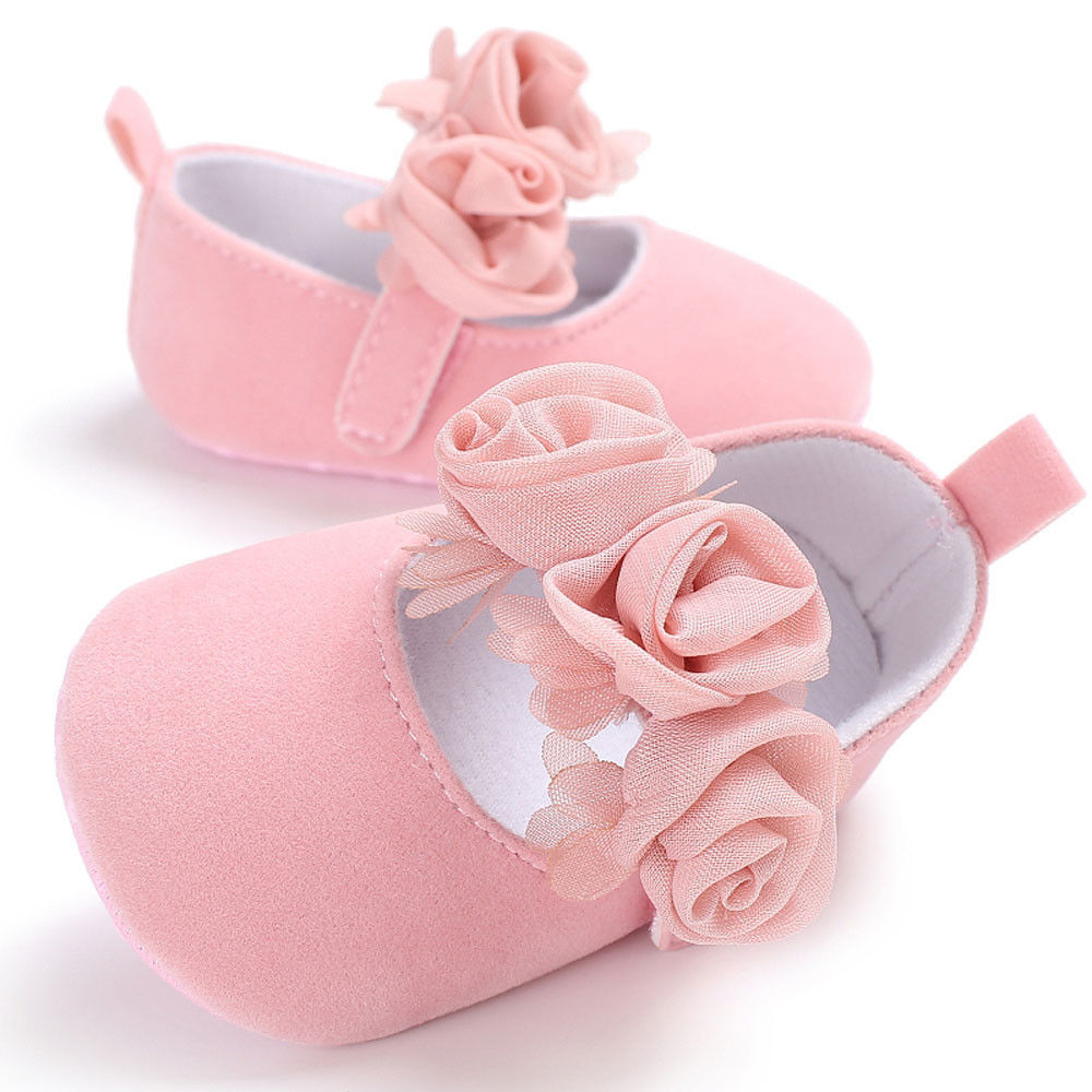 Blomster nyfødt småbarn baby jente barneseng sko barnevogn myk såle prewalker antiskli baby sko prinsesse baby jente sko 0-18m