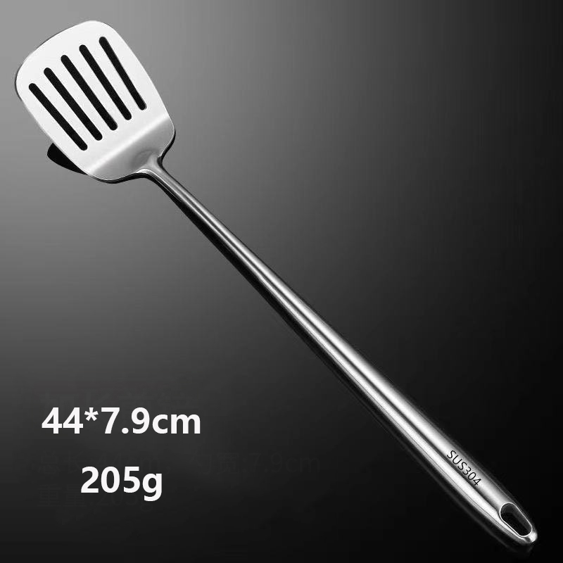 304 Stainless Steel Wok Spatula Metal Kitchen Accessories Slotted Turner Rice Spoon Ladle Cooking Tools Utensil Set: light yellow