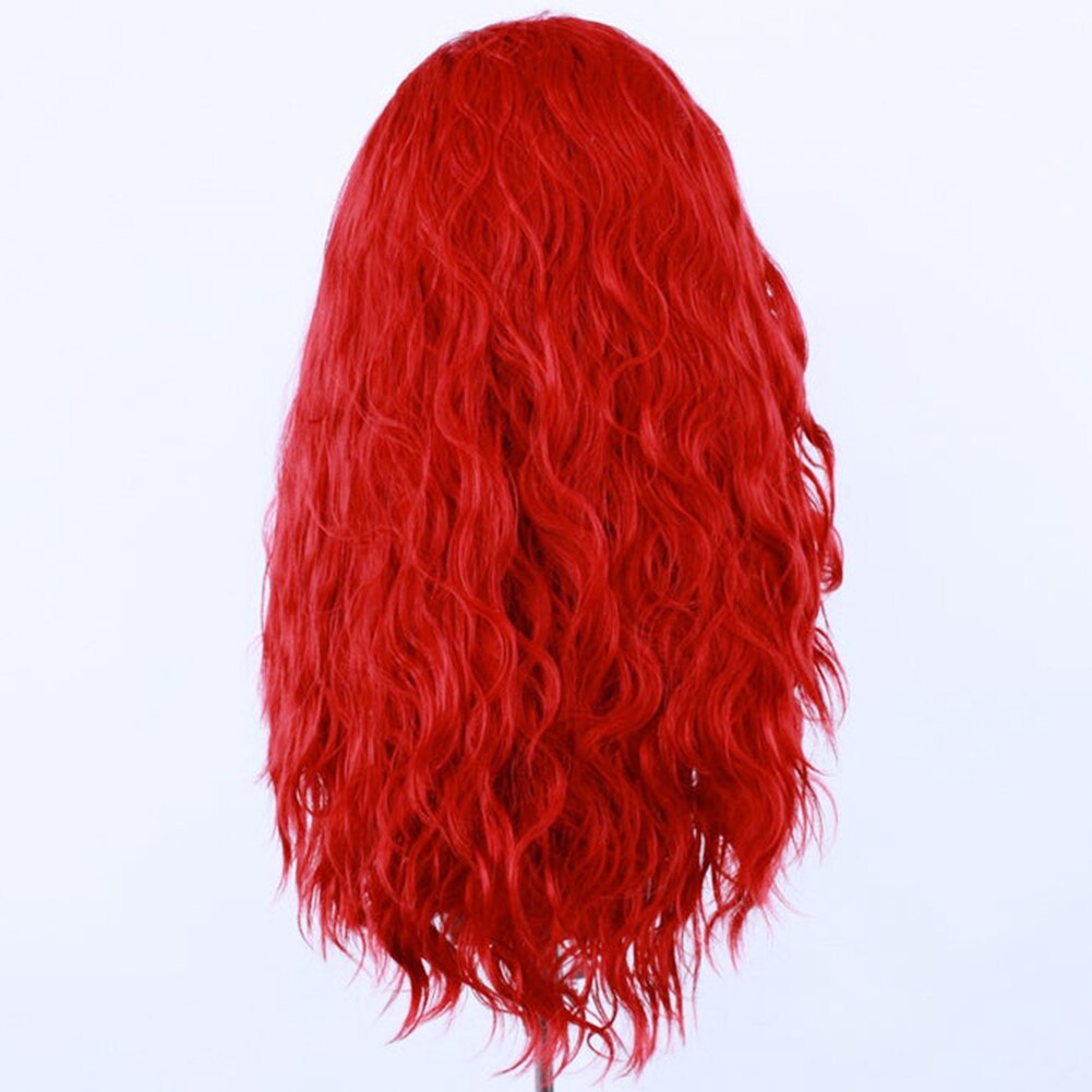 RONGDUOYI Natural Wave Lace Front Wig Red Hair Synthetic Lace Wigs for Women Cosplay Wig Natural Hairline High Temperature Fiber
