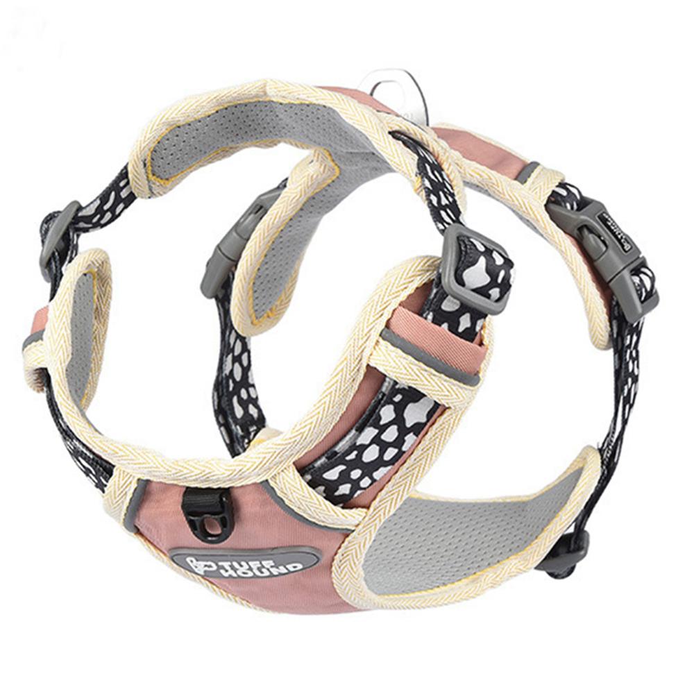 Small Medium Pet Dogs Vest Polyester Harness Leash Reflective Safe Walking Vest Basic Leashes Padded Plaid All Seasons: Pink / S