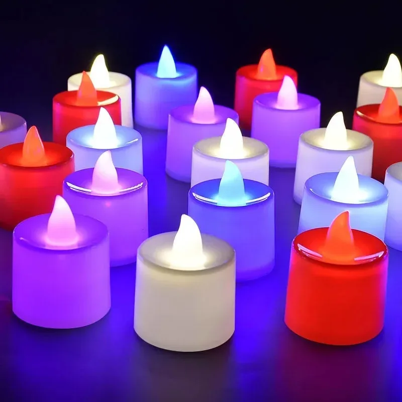 50/1 STKS Vlamloze Kaarsverlichting Batterij Aangedreven Warm Licht Theelichtje Lamp voor Bruiloft Verjaardag Decoratie Kaarsen Verlichting