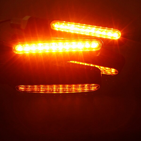 4 stuks universele led knipperlichten voor motorfietsen met stromend water, flexibele, buigbare amberkleurige lamp