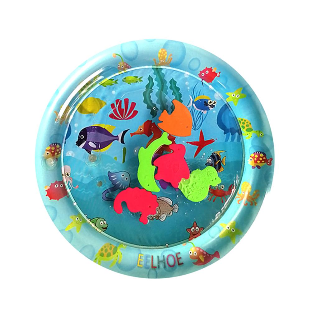 Summer Baby Inflatable Water Play Mat Tummy Time Playmat Fun Activity Play Center Early Education Toys Play: Light Green