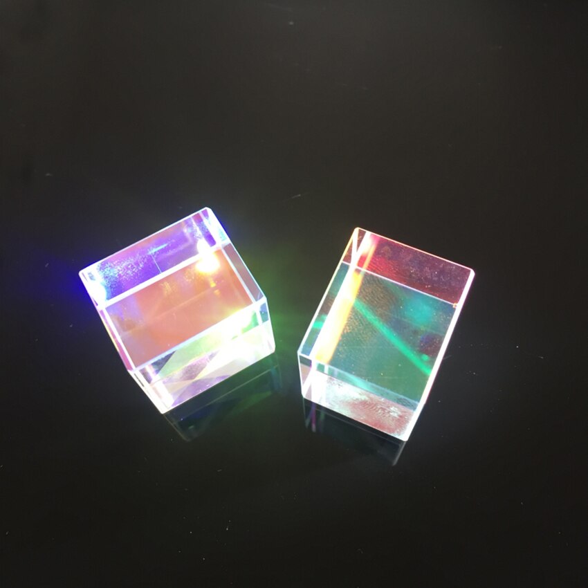 Prismes verre optique Cube défectueux croix dichroïque prisme miroir combinateur séparateur décor Module Transparent jouet outils d'enseignement