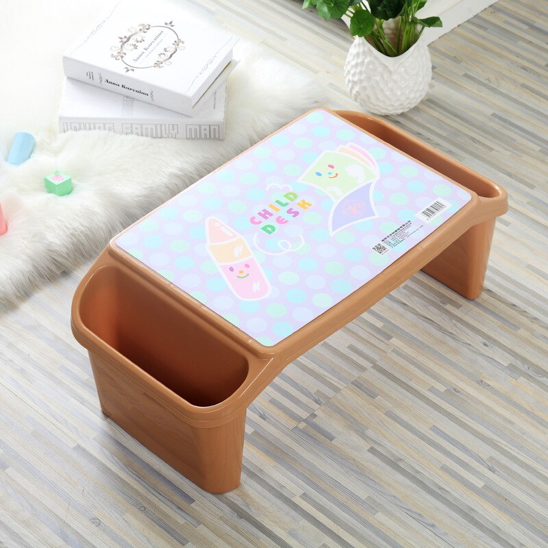 Plastic Study Table for Kids Toddlers Baby Desk with Holder Organizer Portable Laptop Desk Durable Safe Material for Children: Coffee
