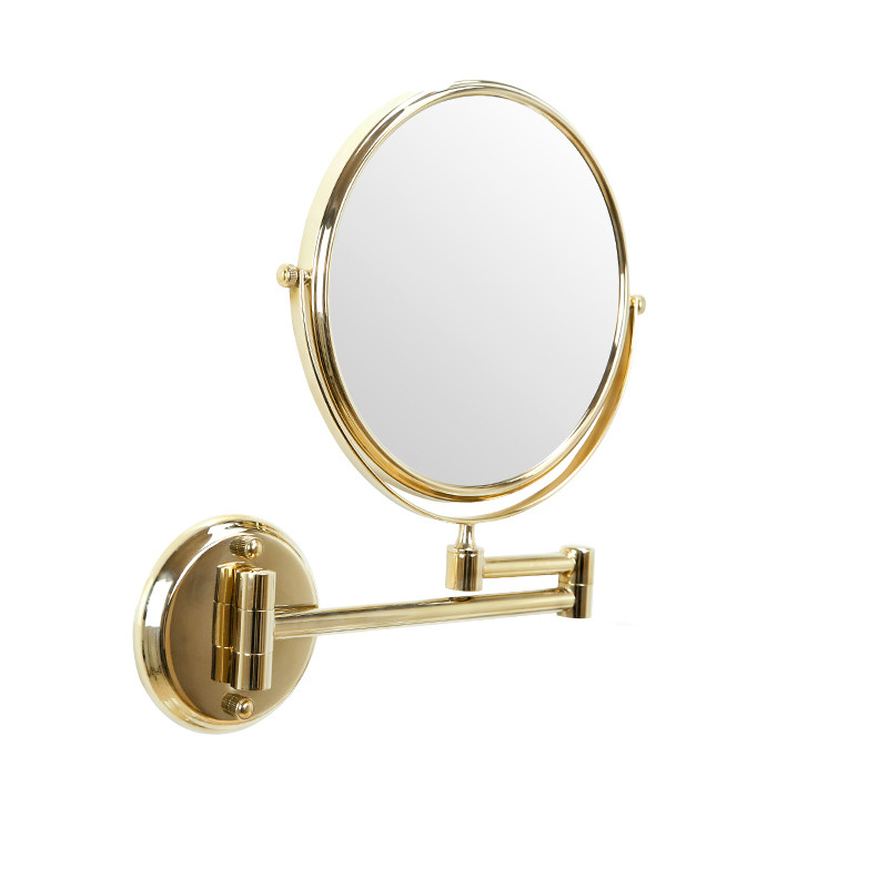 Stansefri vægmonteret dobbeltsidet forstørrelses badeværelse spejl smart spejl makeup folde teleskop spejl bad tilbehør