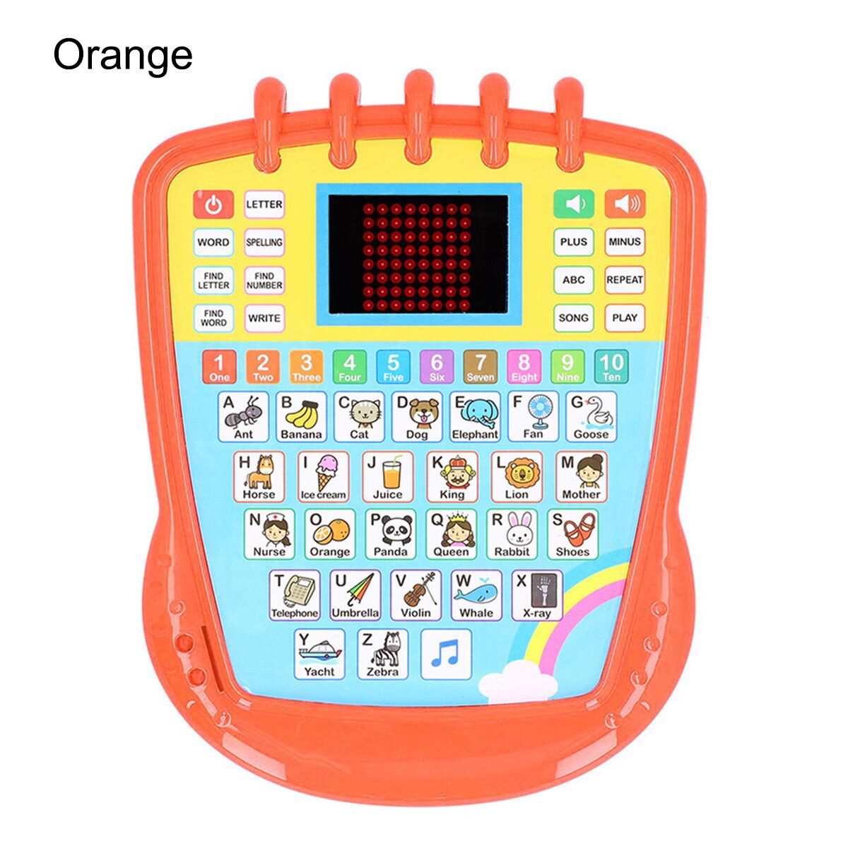 Englisches lernspielzeug mit licht und musik zur worterkennung und frühkindlichen bildung: Orange