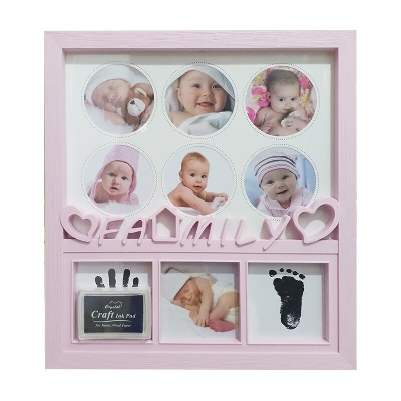 Babybilleder display stativ rekord håndaftryk fodaftryk souvenirs diy fotoramme  p31b: Pk