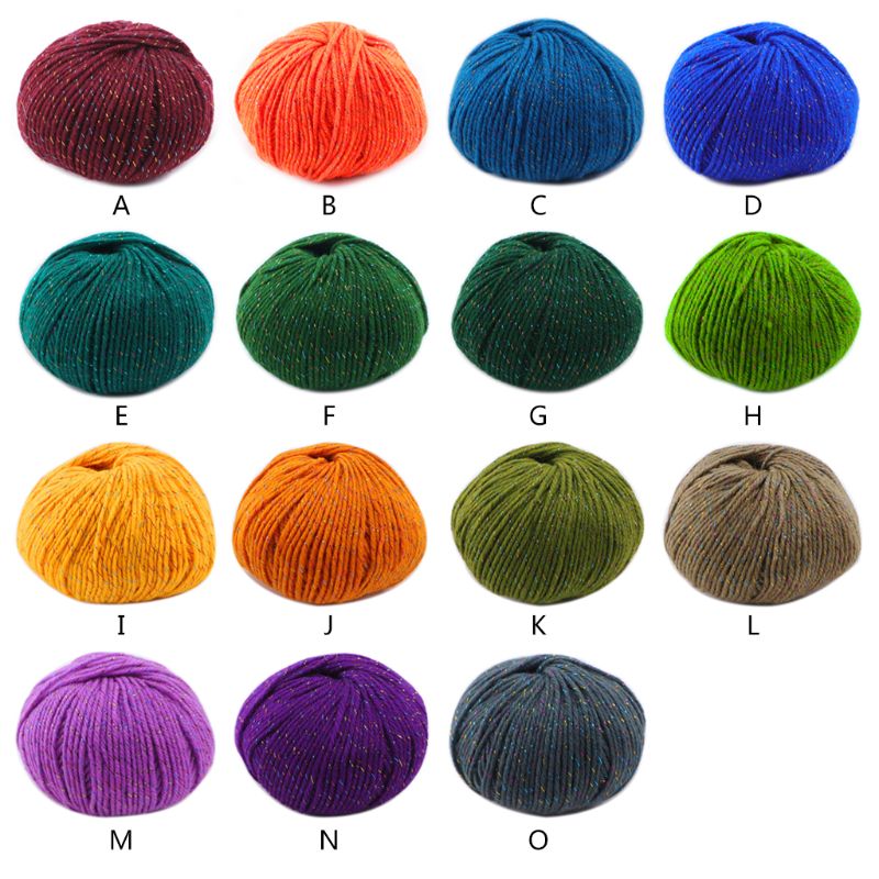 3 Roll 2 Strand Medium Thick Acrylic Fiber Hand Knitting Yarn Colorful Shiny Metallic Crochet Wool Thread for DIY Scarf