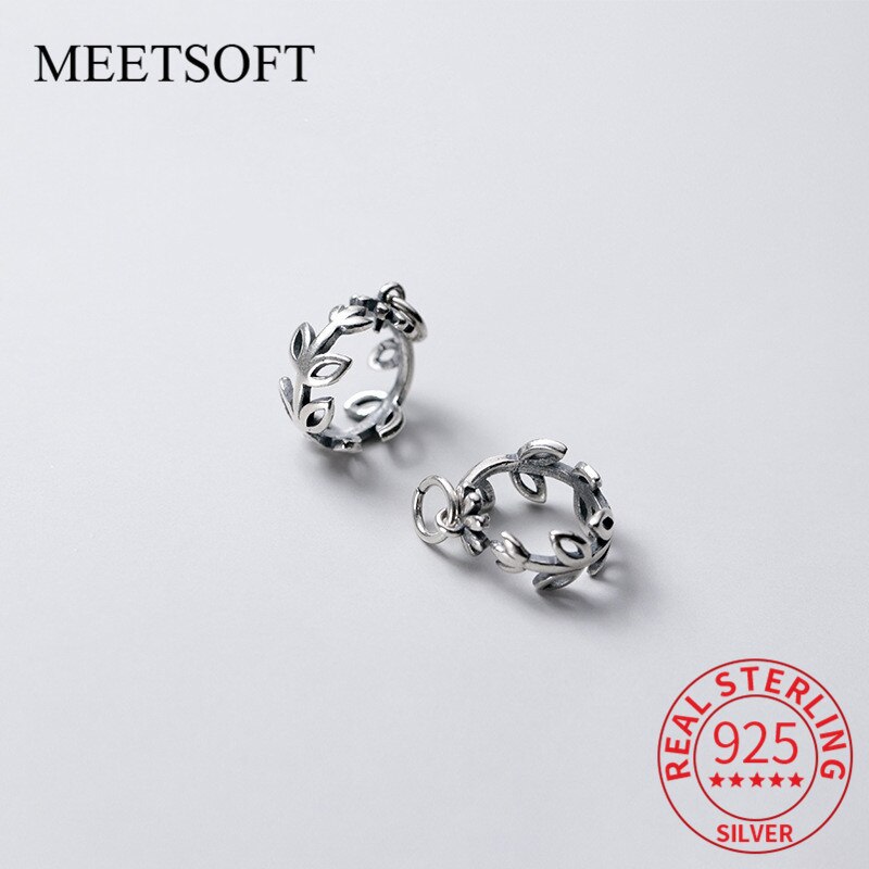 Meetsoft modisch 925 Sterling silber thailändisch blätter hohlanhänger spezial für diy handgefertigte halsketten dekoration schicke accessoires