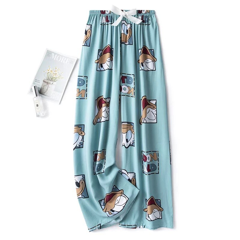 Women Summer Cotton Gauze Pants Japanese Style Simple Elastic Waist Casual Plus Size Home Pants Print Pattern Pyjama ouc194: 17