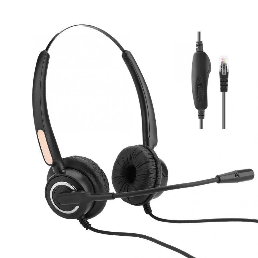 Casque de Center d'appel casque RJ9 avec Microphone suppression du bruit contrôle du Volume muet pour boîte d'appel/réseau VOIP téléphone PC jeu