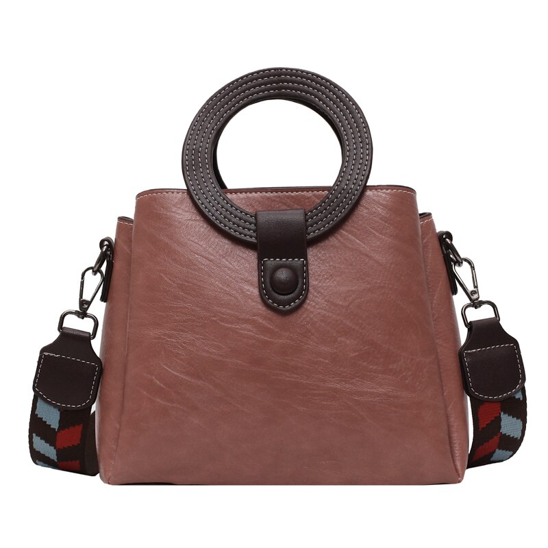 Mode Dames Tassen Dames Handtassen Circulaire Hechtdraad Handvat Retro Vrouwen Schoudertassen: Roze