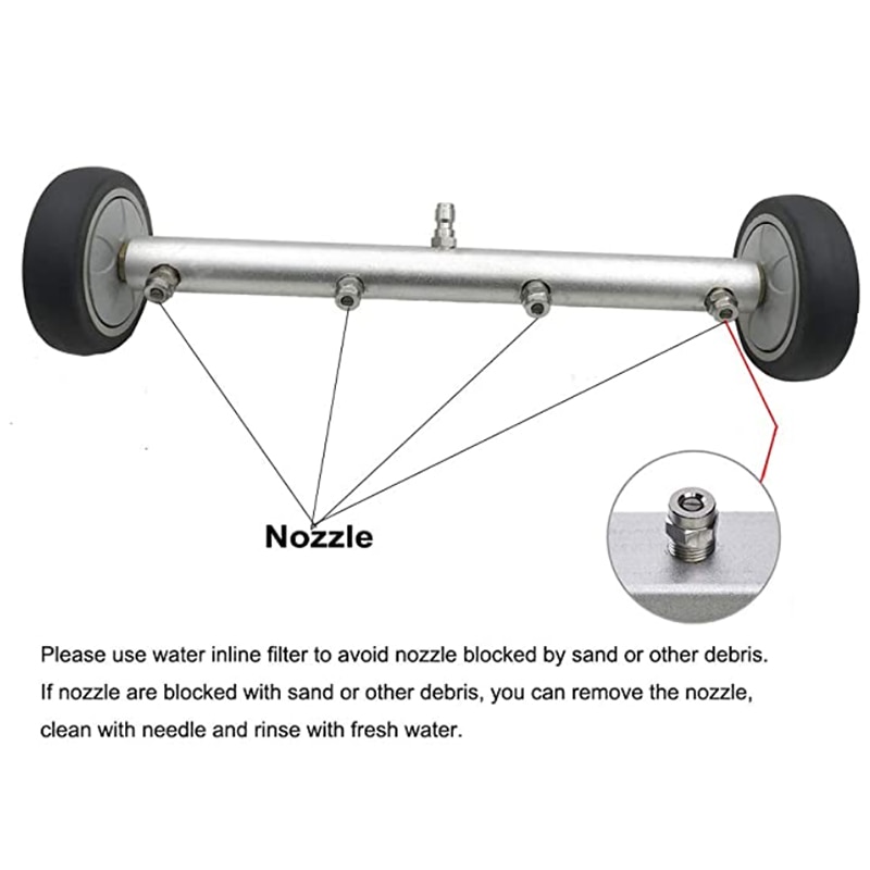 High Pressure Washer Car Wash Chassis Washer-16 inch Water Broom With 45 Degree Angle Bar 4000 PSI