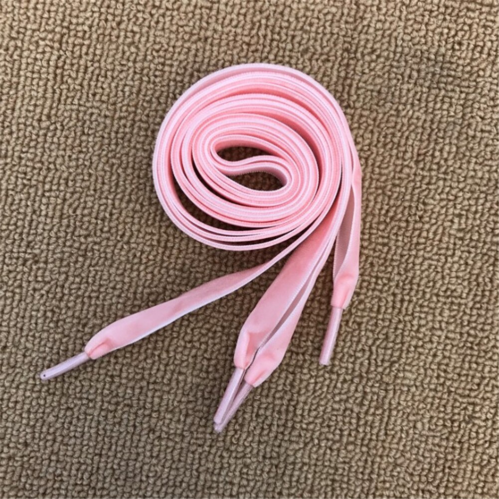 1.6cm Width Velvet Shoelaces Women Ribbon Sneakers Shoe Laces Solid Color ShoeLace Boots Shoe String Rope 100cm/120cm Length
