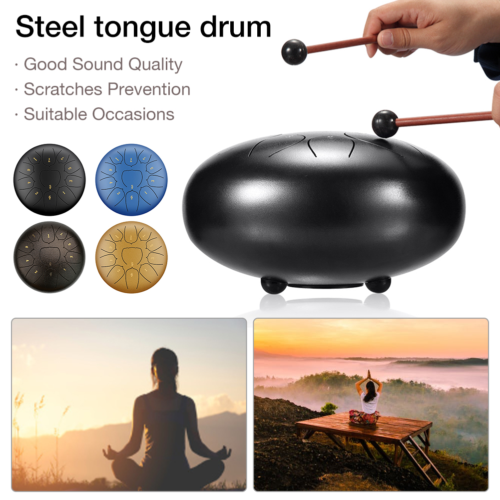 10 tuuman mini rumpu 11 sävy teräs kieli rumpu handpan väline pehmustettu rumpu pussi ja pari mallets soittimia