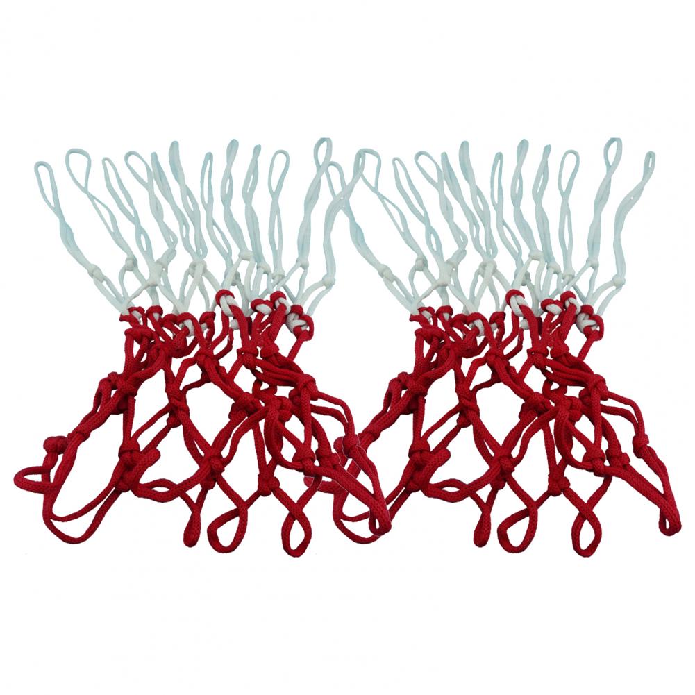 2Pcs Standard Basketball Net High Strength Solid Distinct Node 12 Buckles Basketball Hoop Net for Outdoor