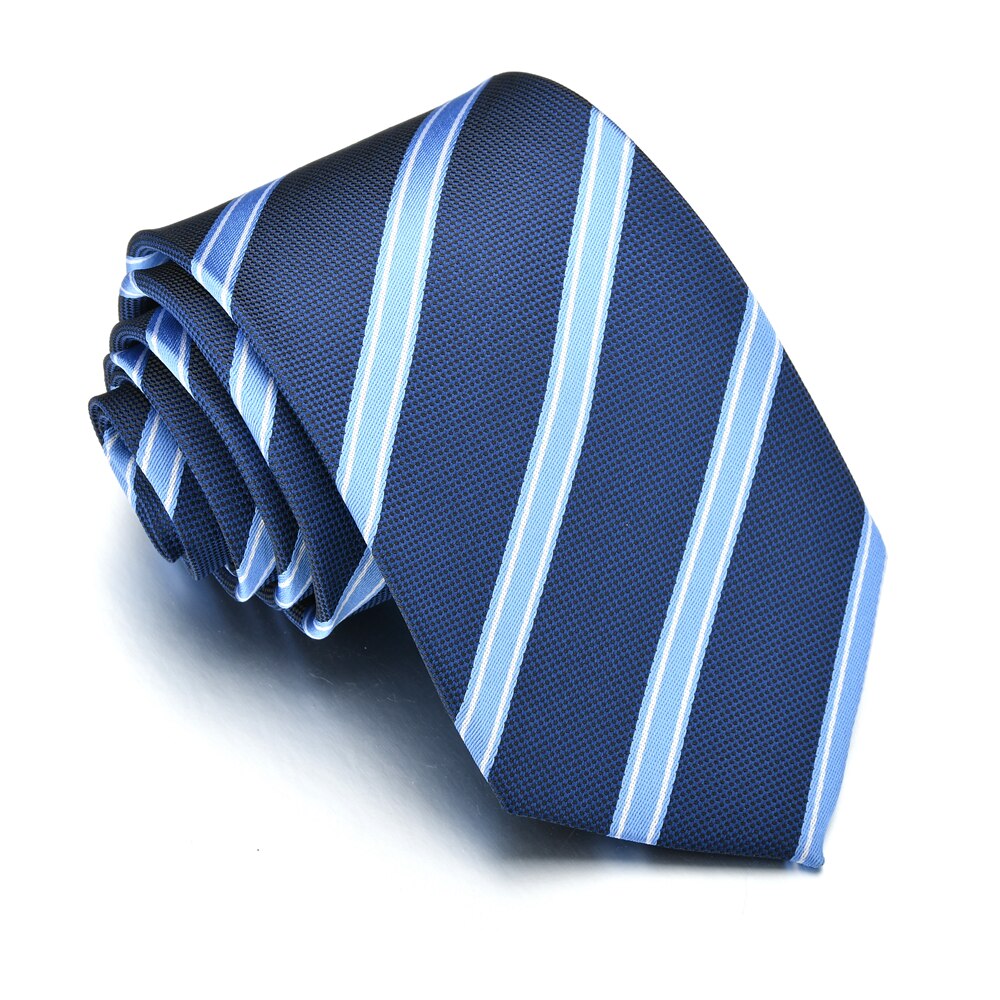 Klassiske mænd forretning formelle bryllup slips 8cm stribet hals slips skjorte kjole tilbehør: 7