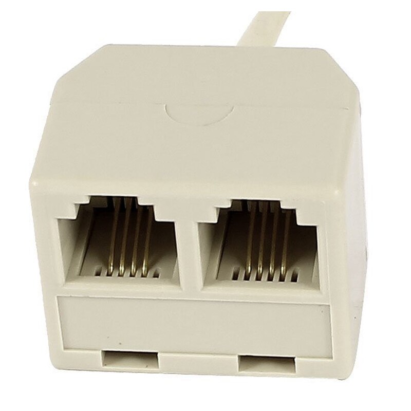 RJ 11 6P 4 C conector 2 x jack Puerto M / F del divisor del cable de adaptador de teléfono beige