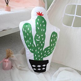 Planter frugter formet plys pude ananas vandmelon kaktus blad trykning dekor rekvisitter pude ryglæn sofa stol piger: Kaktus