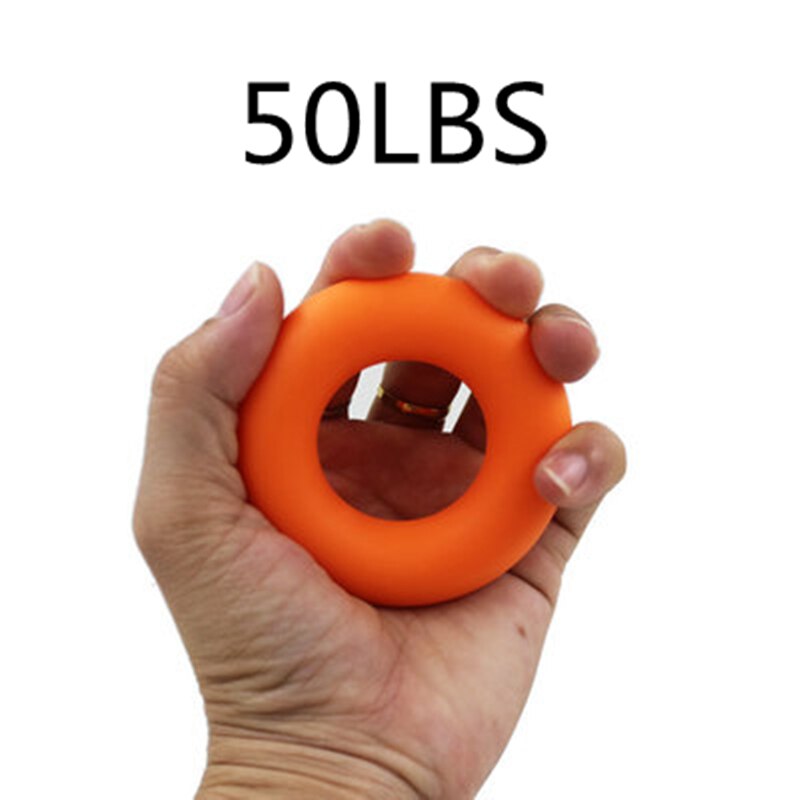 Hög elastisk silikon bärbar handgreppsring handled benexpanderare fingertränare greppstyrka rehabiliteringsstyrka: Orange