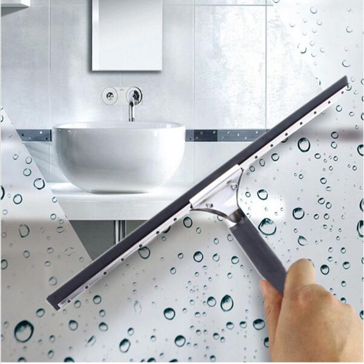 Escobilla de limpiacristales con limpiador, herramienta de limpieza de vidrio para ventanas, escobilla de jabón, no deja rayas, multiusos