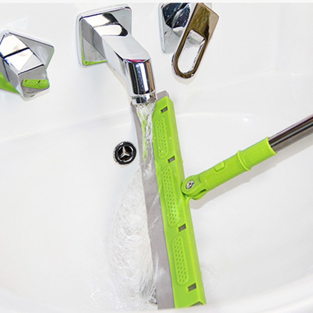Long Handle Cleaning Brush Window Cleaner Glass Squeegee Telescopic Rod Rotating Head With Cleaning Cloth Rubber Wiper