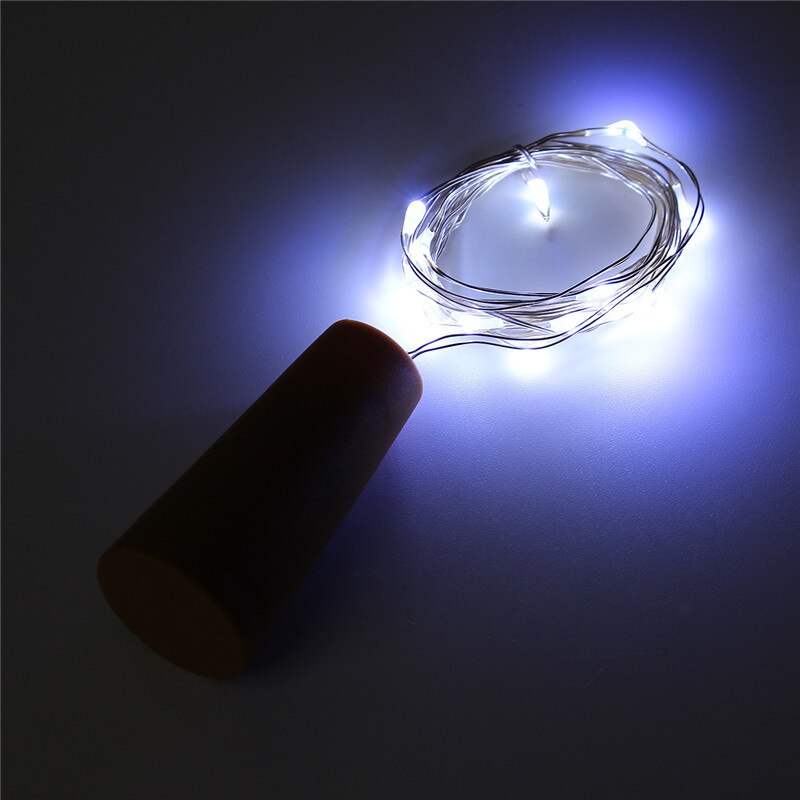 Guirnalda LED de 2M, guirnaldas de luces de alambre de cobre para botella de vidrio artesanal, decoración para fiestas, bares, bodas, navidad o San Valentín: 2M White Light