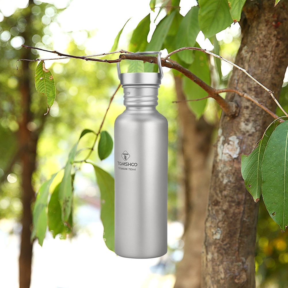 750Ml/600Ml Tomshoo Full Titanium Water Fles Ultralight Outdoor Camping Wandelen Fietsen Water Bottle Met Extra Plastic deksel