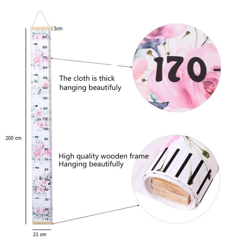 Canvas Height Measure Ruler Simple Creativity Memorial of Infant Growth Kids Children Room Decorative Growth Charts Hanger