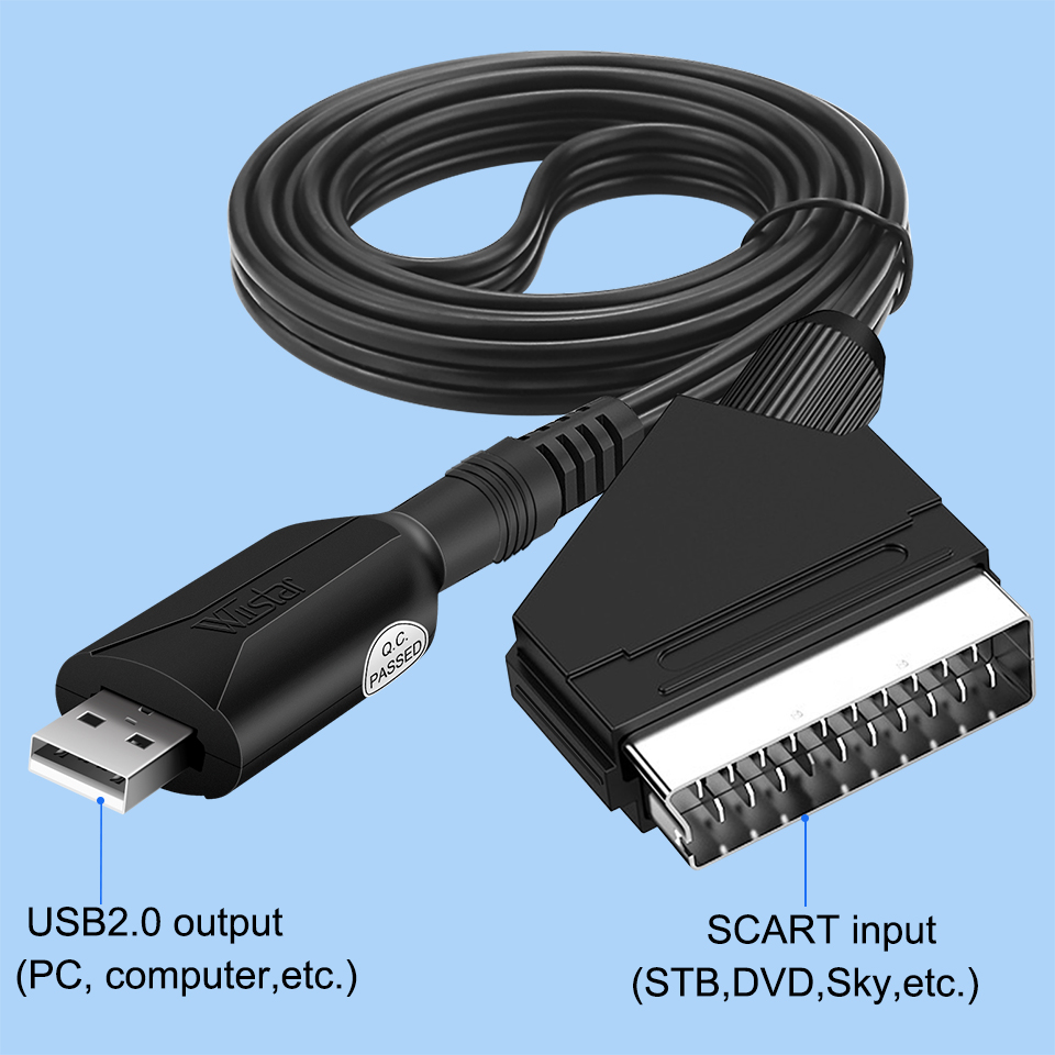 USB 2.0 Video Capture Card SCART naar USB Adapter VHS DVD DVR SCART Video naar USB2.0 Capture Card Audio Video Capture Easy Cap