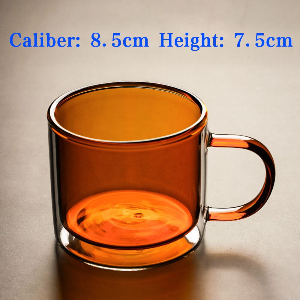 Tasse en verre Double transparente, motif ours mignon, pour café, boisson au lait, pour Couple: S