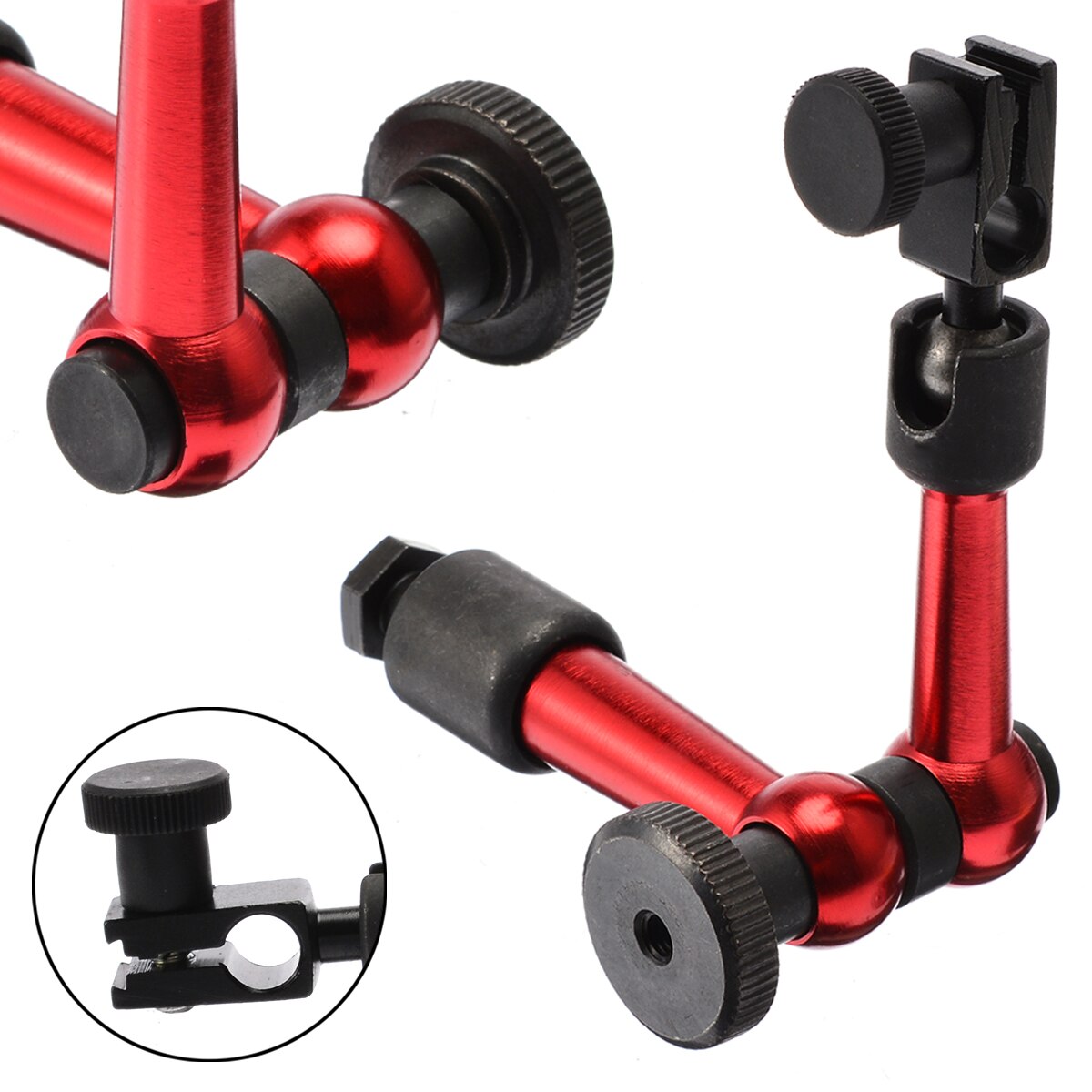 Adjustable Magnetic Metal Arm Holder Stand Correction Gauge Universal Flexible Alloy Indicator Holder Clamp Arm Tool