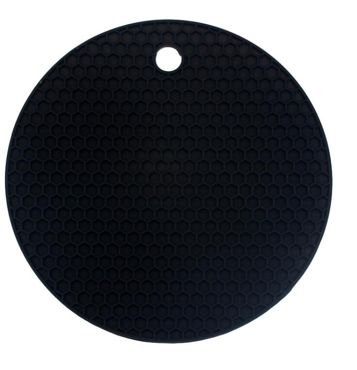 14cm Siliconen Ronde Honingraat Warmte-Isolerende Kussen Tafel Kussen Kom Kussen Cup Kussen Europese Keuken: black