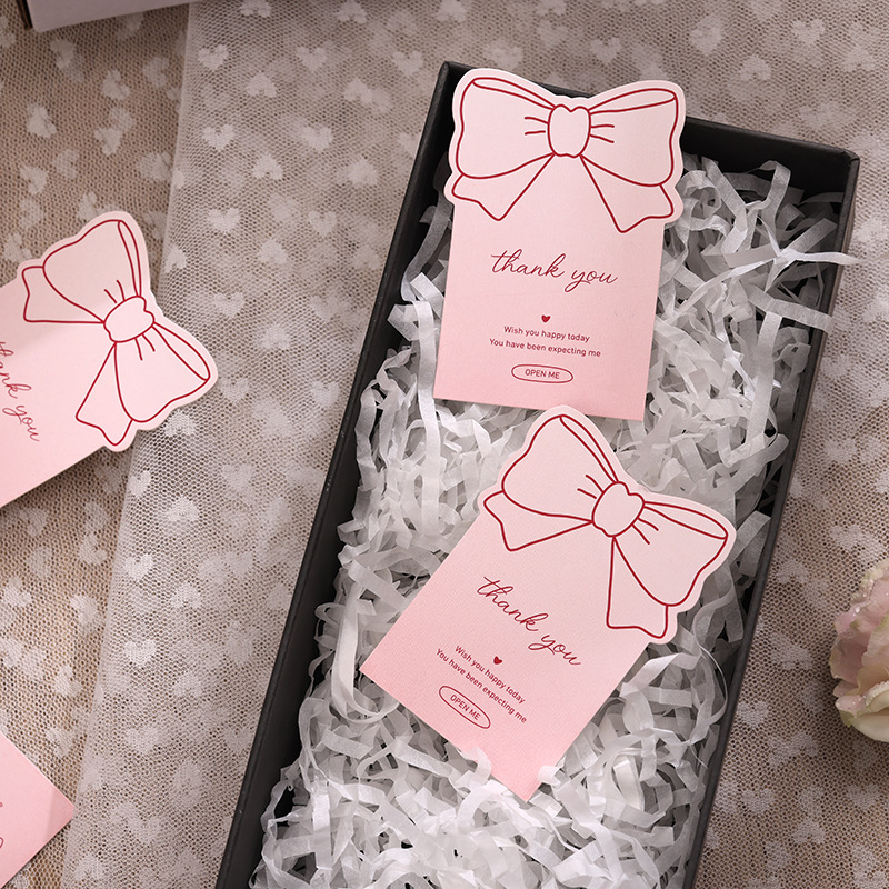 10-30 Uds. Pegatinas de agradecimiento con lazo rosa para paquete, etiquetas adhesivas decorativas para caja de , artículos para hornear, paquete comercial