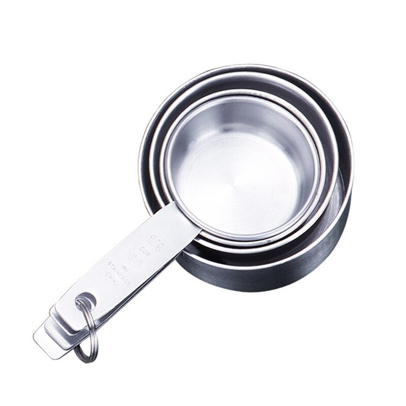 Messbecher Und Messlöffel Premium Stapelbar Küche Messlöffel Set Edelstahl Messbecher und Löffel Set: C 4pcs