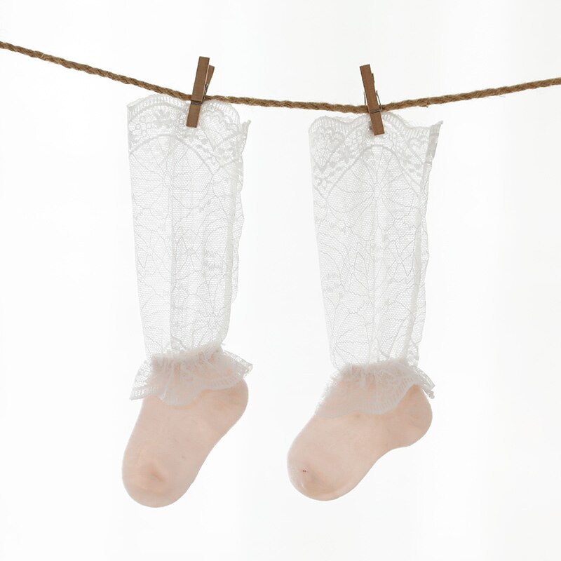 Baby Mädchen Spitze Knie Hohe Socken Süße Spitze Strümpfe Säuglinge Kleinkinder Kleid Nicht Unterhose Lange Socken: Süss Orange Rosa / 1zu3 Jahre